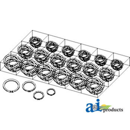A & I PRODUCTS External Retaining Ring Assortment, 300 Pieces, 12 Sizes A-B1SB7